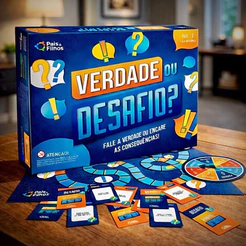 Jogo Verdade ou Desafio com Cartas Jogos de Tabuleiro Infantil