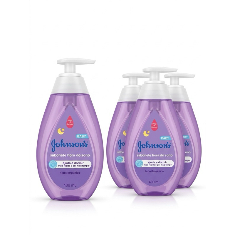 Kit 2 Sabonetes Líquido Infantil Johnson's Baby Hora do Sono, 400 ml com válvula pump (dosadora).