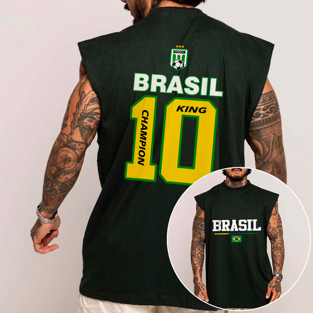 Camiseta Regata Machao Oversized  Brasil 10 Seleçao Brasileira Graphic Champion Torcida Unissex