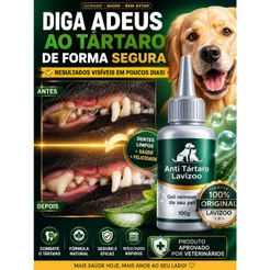 Gel Antitártaro Cães Gatos Lavizoo 100g Remove Placa Mau Hálito Creme Dental Pet
