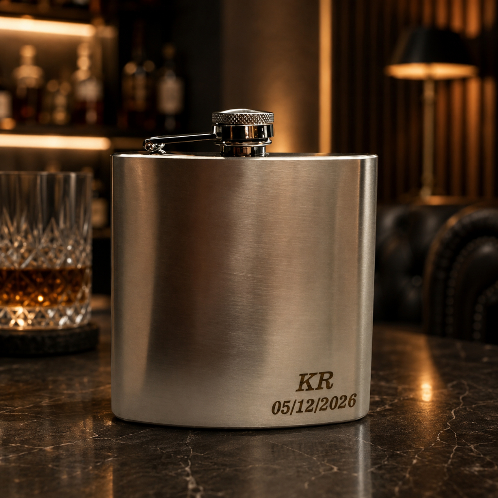 Cantil Porta Vodka Aço Inox Personalizado Bolso Bebida Whisky