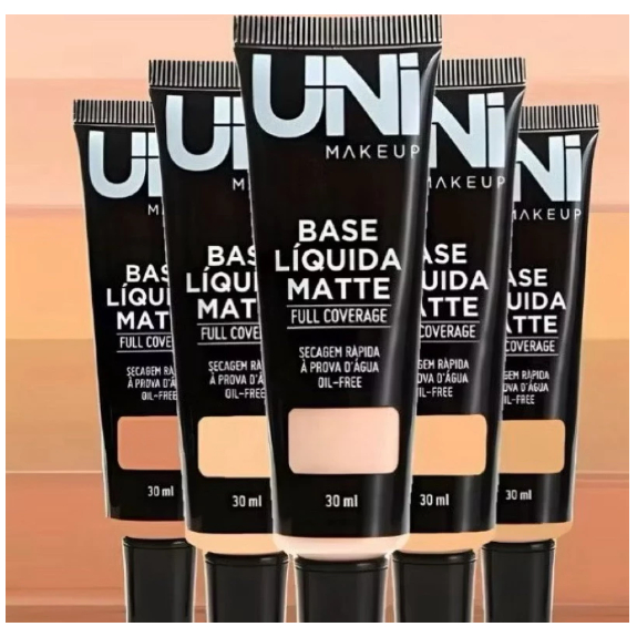 Base Líquida Matte Uni Makeup Full Coverage A prova d'água Alta Cobertura Longa Duração