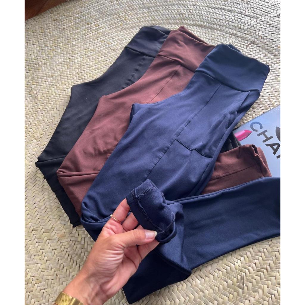 Calça Feminina Zero Transparencia Montaria Cintura Alta Flanelada P M G GG Veste 36 Ao 48 Moda Calça Grossa Inverno