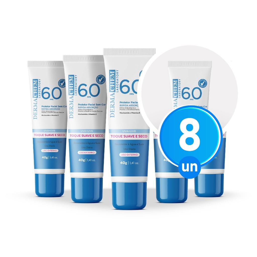 Kit 8 Protetor Solar Rosto FPS60 40g Dermachem