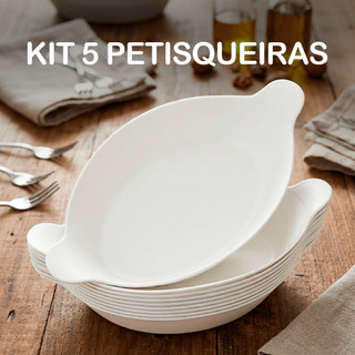 Kit 5 Petisqueira Barquinha Canoa Petiscos Churrasco Festa Frios Para Servir Amendoim Caldo Branca - Kaziva