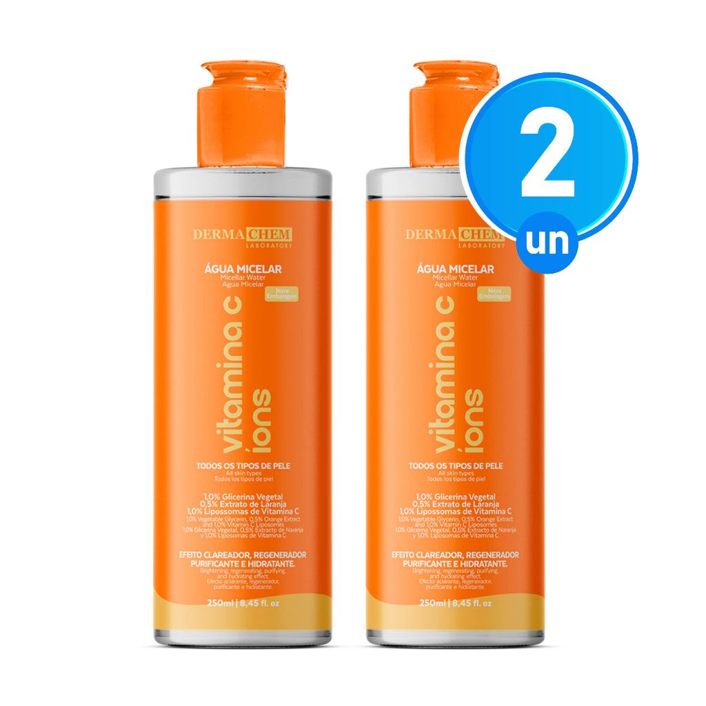 Kit 2 Água Micelar Vitamina C 250ml Dermachem
