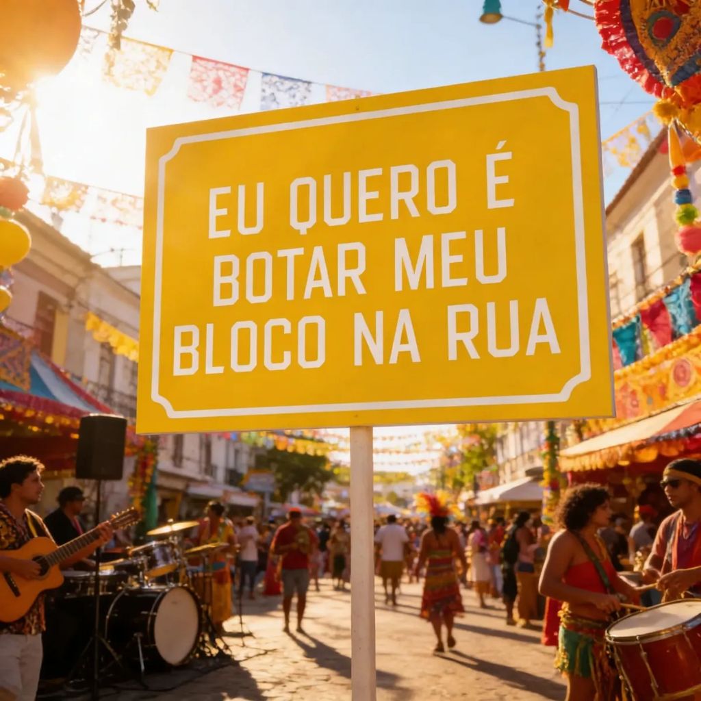 Placa Decorativa Eu Quero É Botar Meu Bloco Na Rua Ps1mm