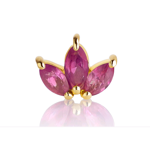 Piercing Navete Rubi De Conch Em Ouro 18k