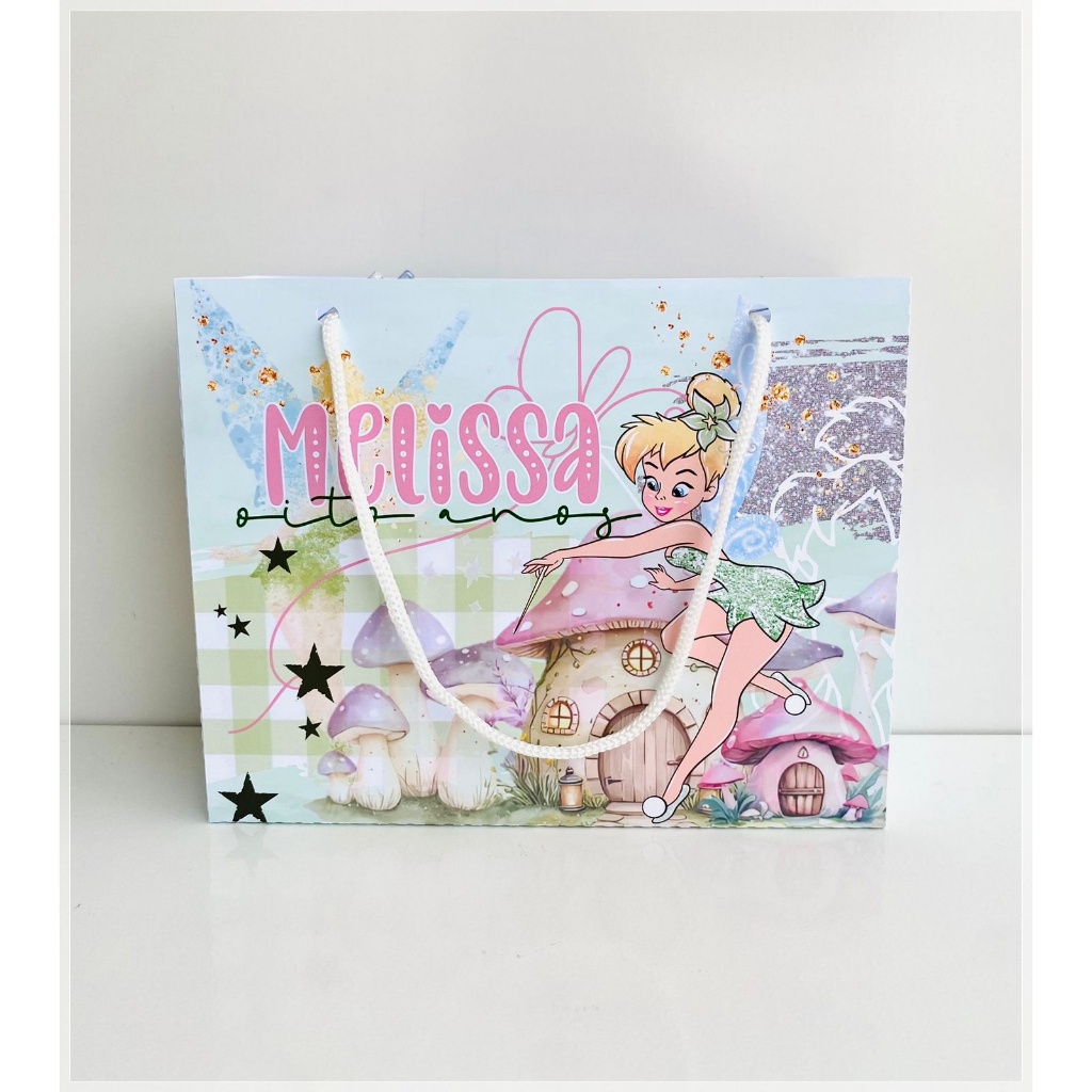 sacolinha personalizada sininho tinker bell-lembrancinha personalizada-festa personalizada-sacolinha personalizada