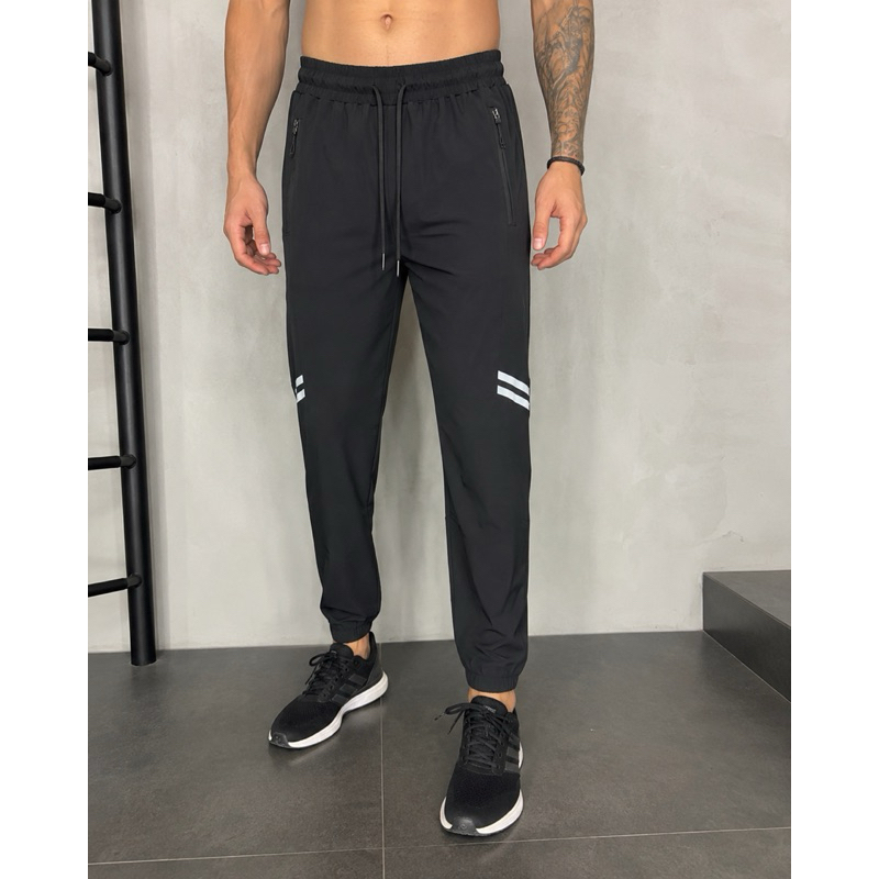 Calça Masculina Poliamida Com Elastano Bolsos Para Academia Esportiva Fitness Slim Fit Jogger Dry Fit Praticar Esportes