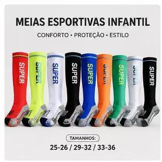 Meião Infantil Antiderrapante para Futebol Super Conforto Esportivo