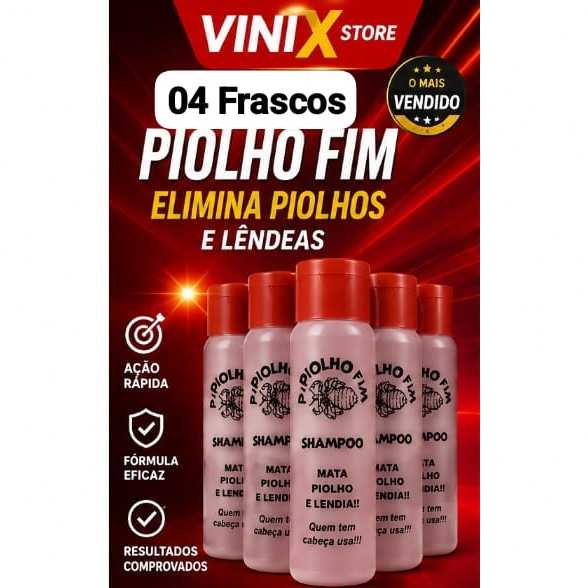 Shampoo Piolho ZERO - 04 FRASCOS - Shampoo Fórmula Suave