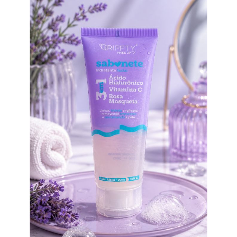 Sabonete Liquido facial 3 em 1 Griffty 100ml Removedor Maquiagem Demaquilante