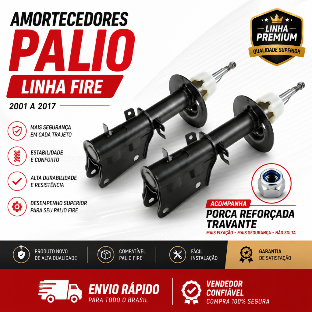 Par De Amortecedor Palio 2002 ate 2013