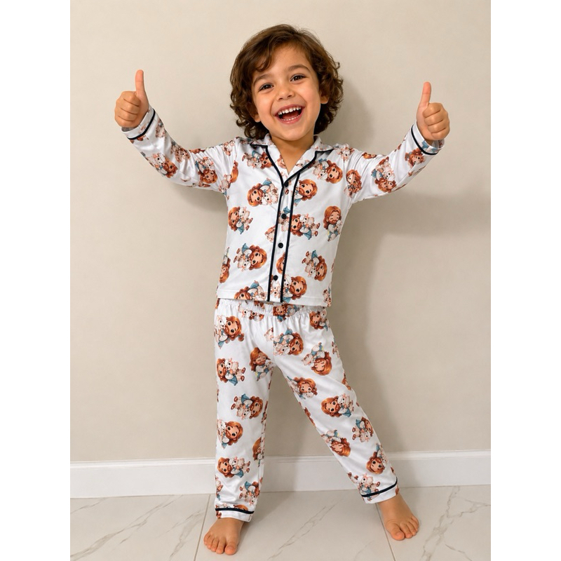 Pijama infantil Menino e menina Jesus roupa de dormir Suede Premium