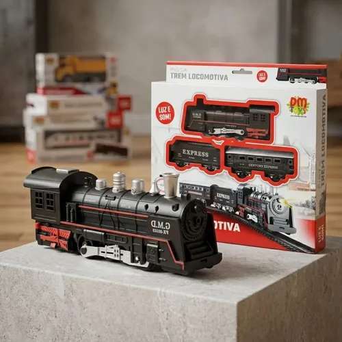 Brinquedo Pista Trem Locomotiva Com Som E Luz 67,5m h415 Colecionável