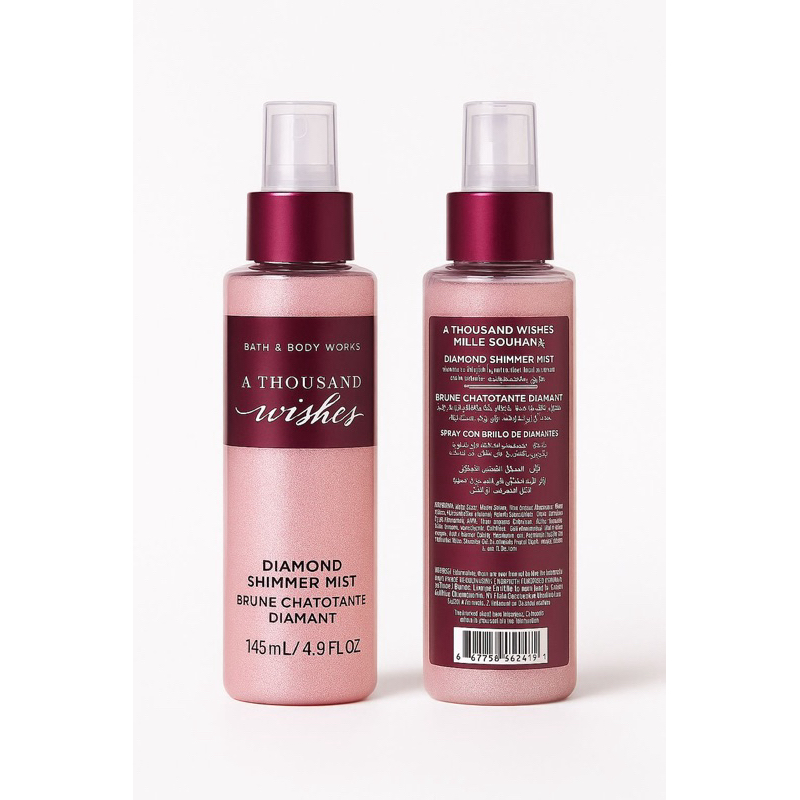 Body Splash Bath & Body Works A Thousand Wishes Diamond Shimmer Mist 145ml com Glitter