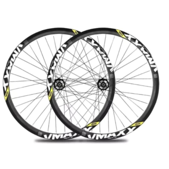 Par de roda Aro 26 montado completo Vzan Vmaxx DH Cromado Para Freio a Disco Cubo de Rosca Original