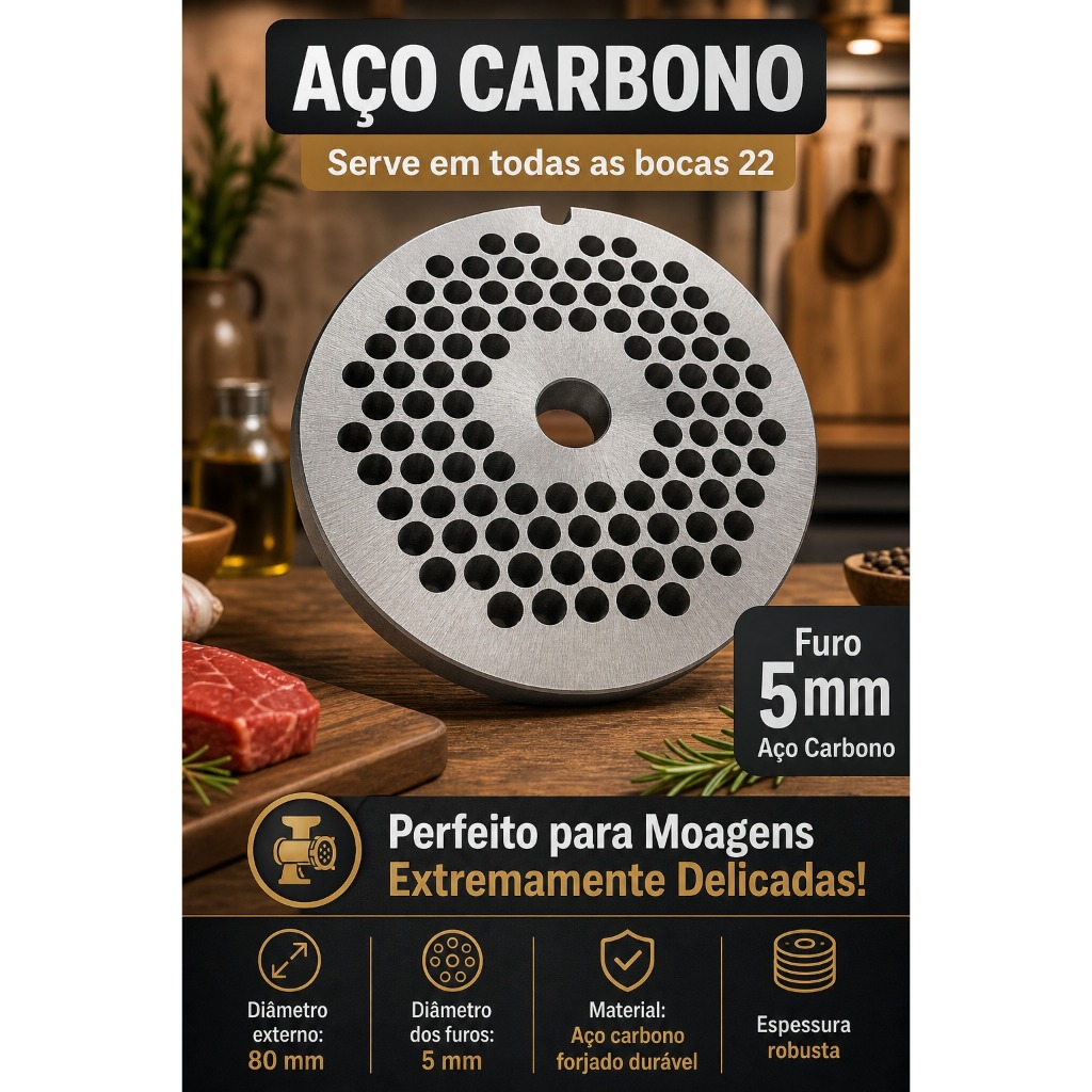 Disco Aço Para Moedor Boca 22 5mm - Caf/ Picelli/ Beccaro 127/220v