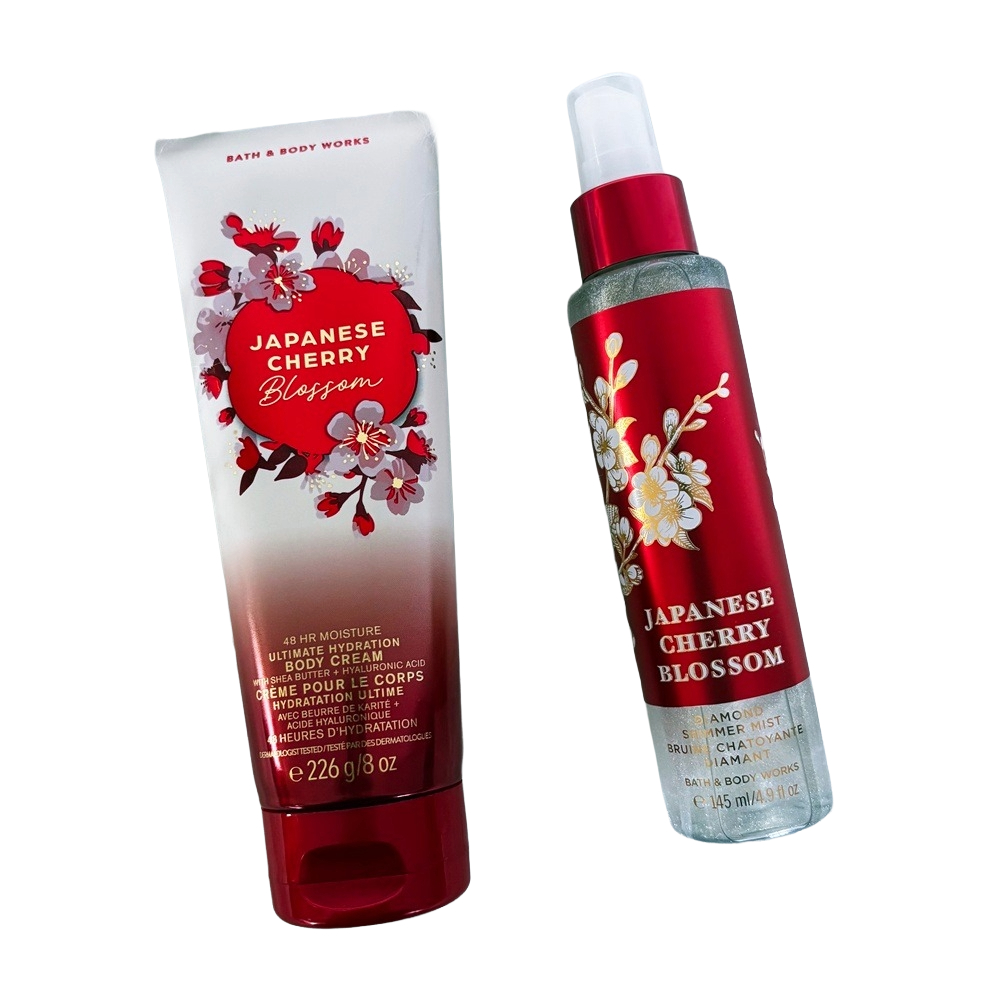 Kit Japanese Cherry Blossom Bruma Corporal + Creme Hidratante - Bath And Body Works