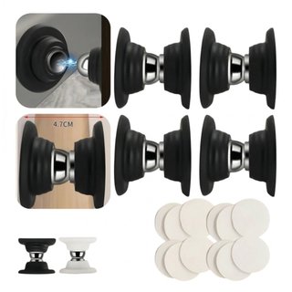 Kit 4 Prendedor Fixador Trava Porta inox Magnético Adesivo 3M Instalação Fácil Mola de Amortecimento