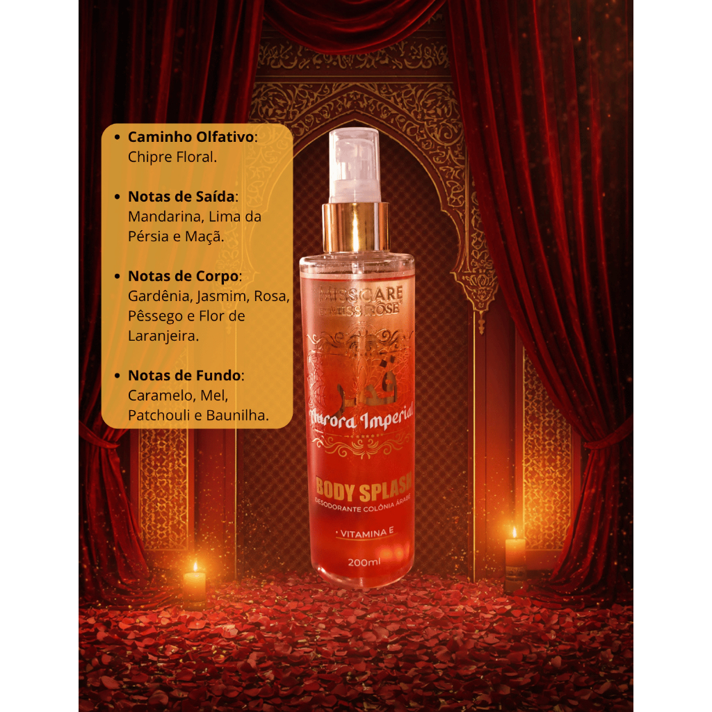 Body Splash Aurora Imperial Miss Rôse 200ml Perfume Feminino Cheiroso Marcante Sofisticado — imagem 2 de 2
