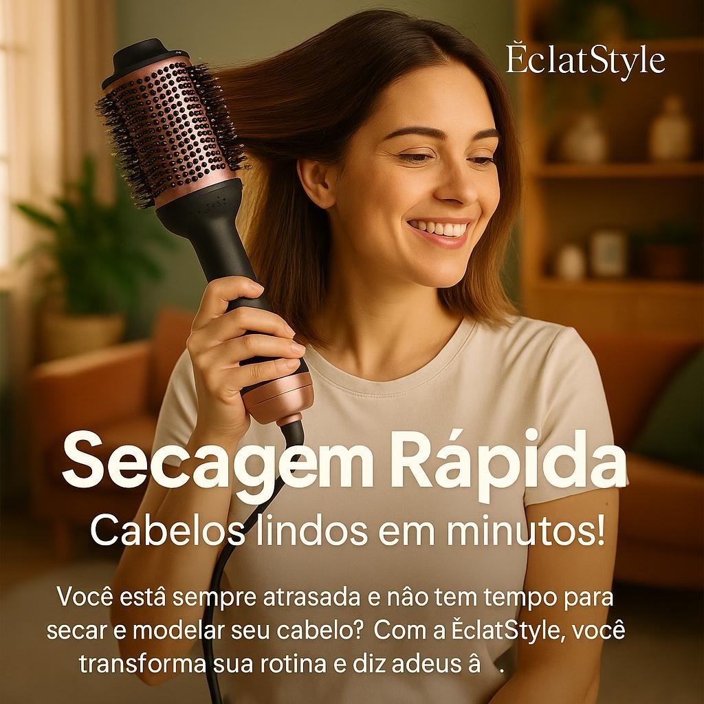 Escova Secadora Cabelo Profissional 1300W Bivolt Brilho 127/220V.