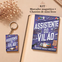 Kit Marcador magnético + Chaveiro de Mini Livro - Assistente do vilão