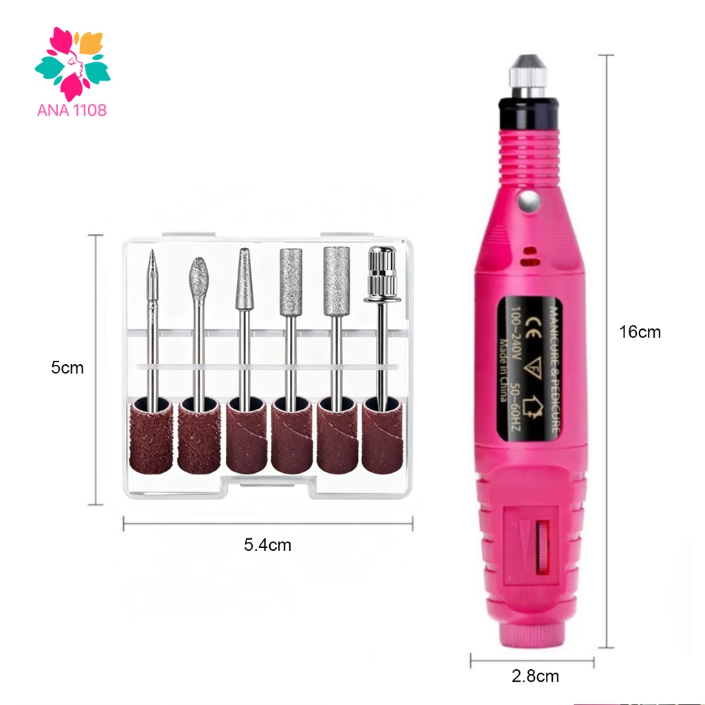 Lixadeira de Unhas Elétrica com Broca e Motor Bivolt para Manicure e Pedicure  USB