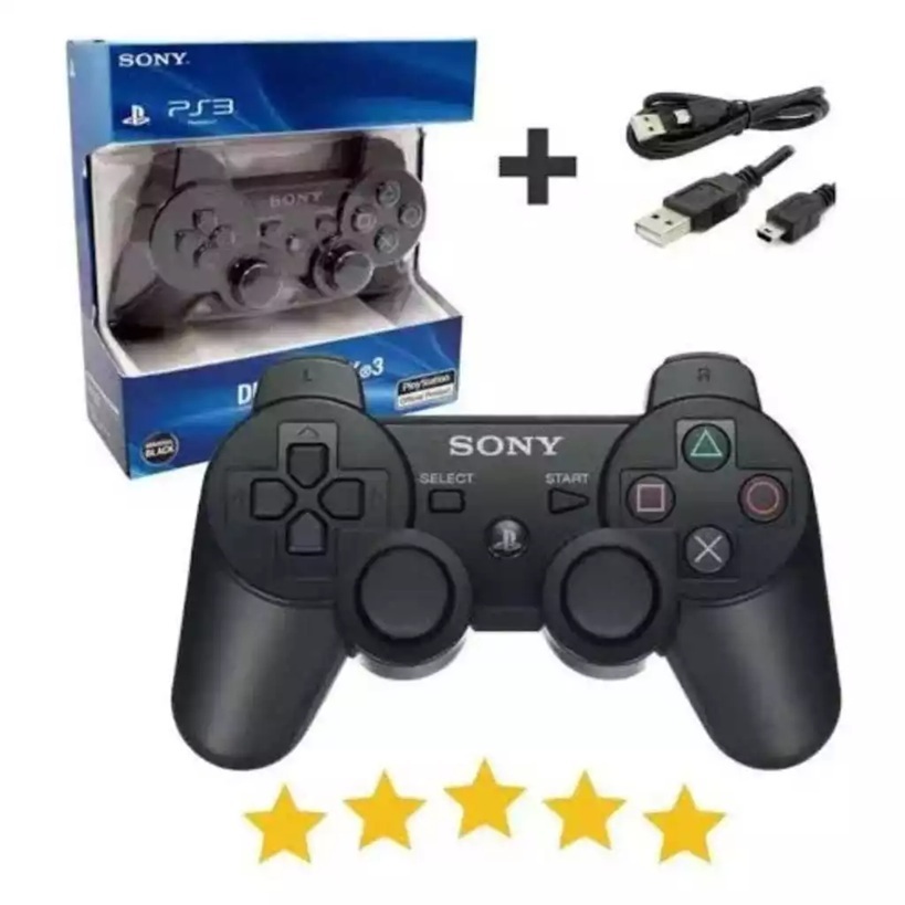 Controle Joystick Compatível Ps3 preto(primeira Linha)