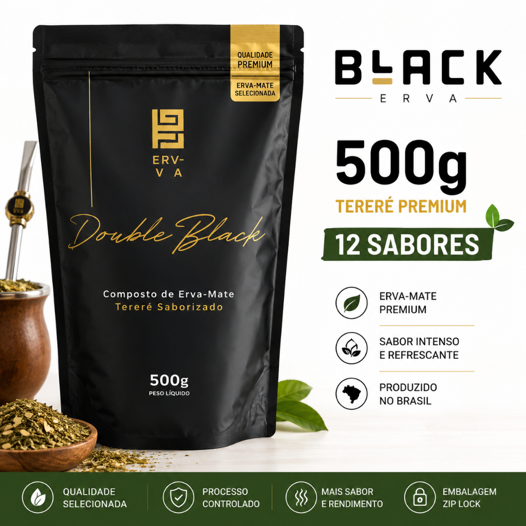 Erva Mate Para Tereré Black Erva 500g Premium Sabores
