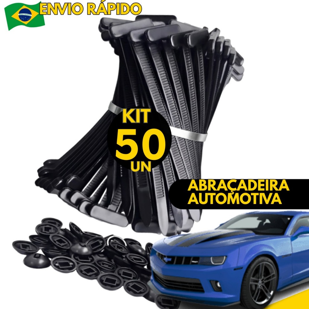 Kit 50 ou 20 un - Grampo Presilha Prende Paralama E Protetor De Cárter Carro