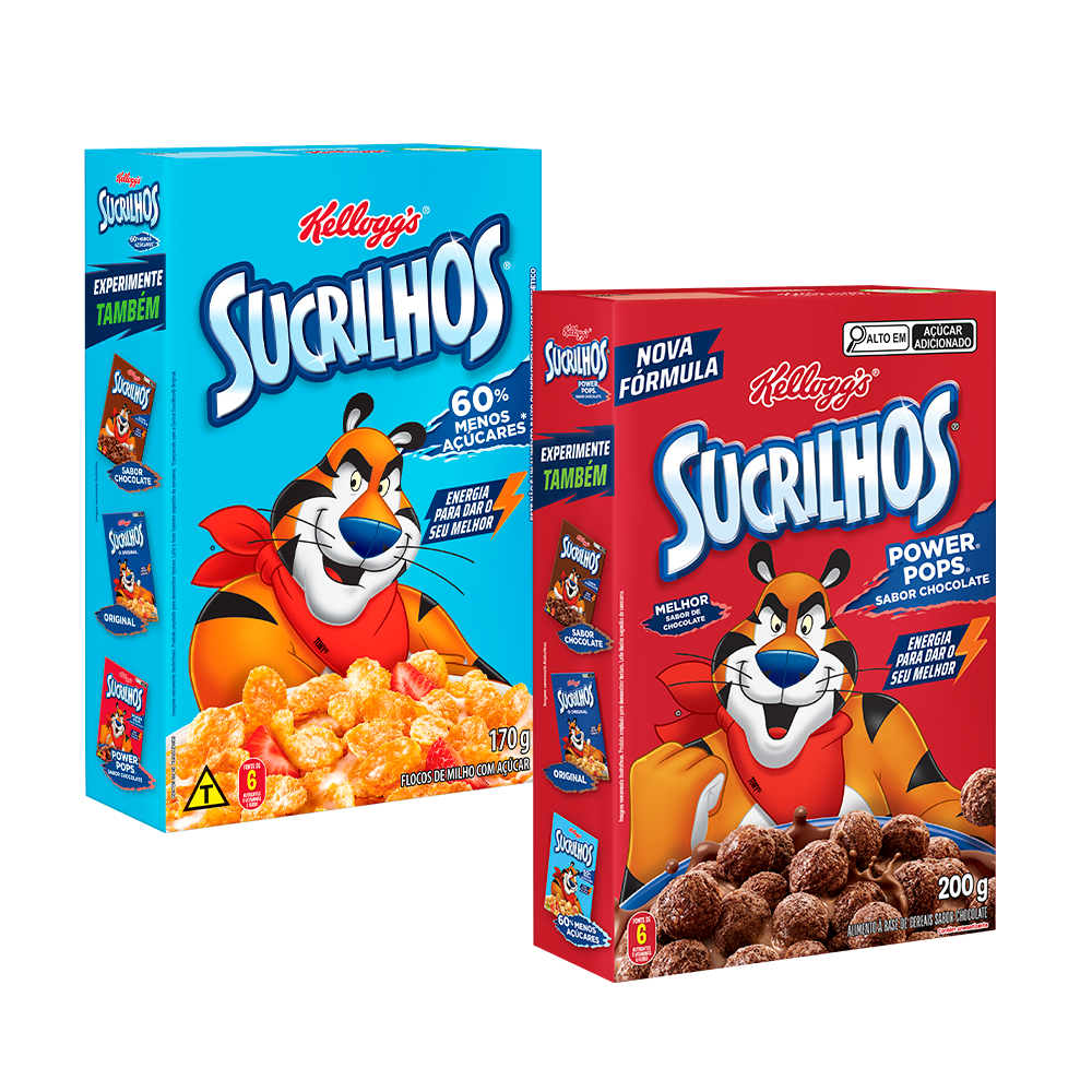 Combo Cereal Sucrilhos Low Sugar 170G + Cereal Sucrilhos Power Pops 200gr