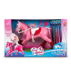 Boneco Cavalo Fashion Rosa com Acessórios 30cm - Líder Brinquedos