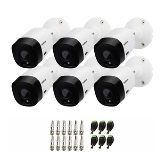 Kit 6 Câmeras Intelbras VHL 1120 Bullet G2 HDCVI Lite, HD 720p, Lente 2.8mm, Visão Noturna 20m, IP66 + Conectores