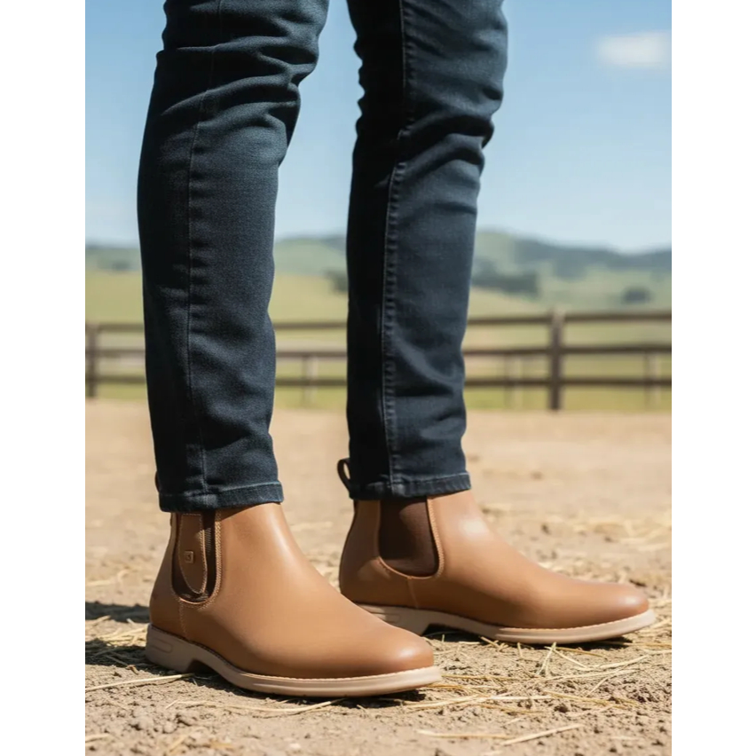 Botina Zebu Mustang Sela Masculina Confortável Para Trabalho Rural Bota Couro de Boi