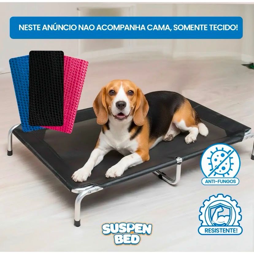 Refil Tecido, Tela, Malha para Cama Suspensa Suspenbed para Cachorro. Parafusos e manual incluso.