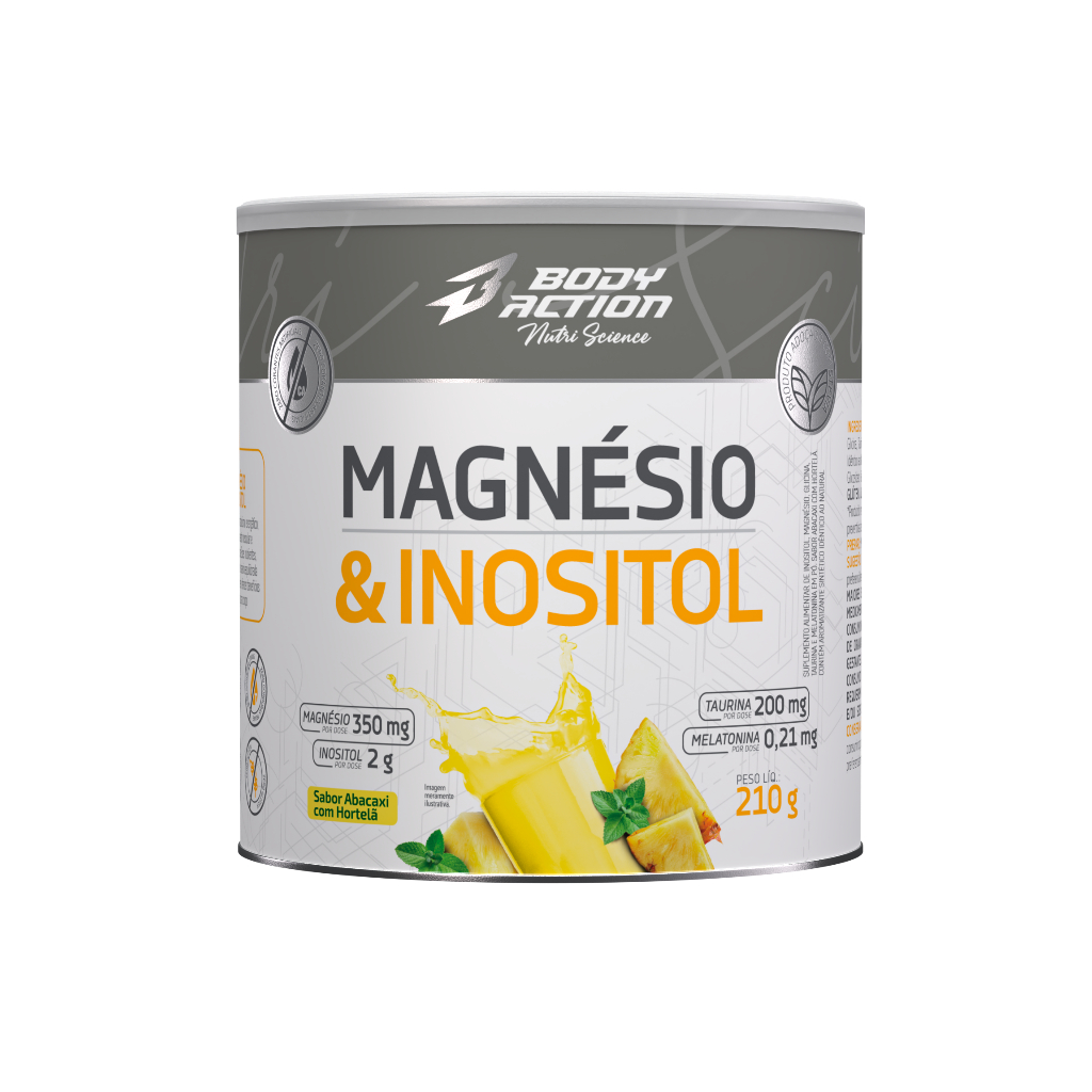 Magnésio & Inositol Pote 210g Bodyaction Linha Nutri Science - Adoçado com Stevia