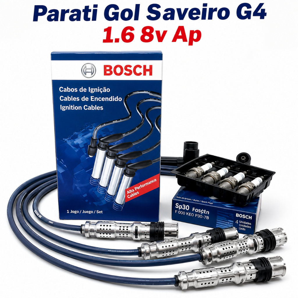 Cabos+Velas Parati Gol Saveiro G4 1.6 8v Ap Flex
