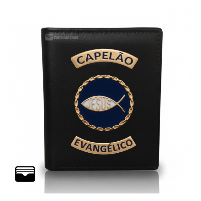Carteira em couro para Capelão Evangélico