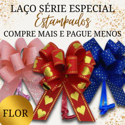 Laço Pronto Para Presente e Embalagem Laços Estampados Flor COMPRE MAIS E PAGUE MENOS (Laço de Papel)