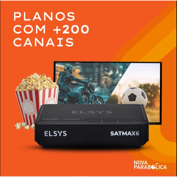 Receptor Nova Parabólica, Elsys Satmax 6, Canais HD Sem Mensalidade