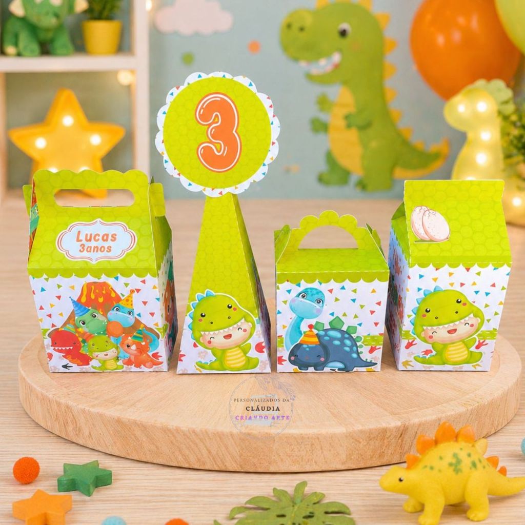 Lembrancinha caixinha personalizada Dino Baby aniversario kit festa mimos decoração festa Dino Baby