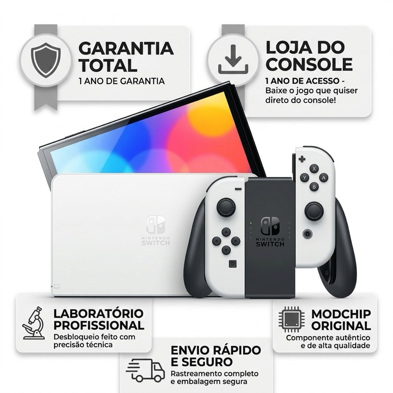 Nintendo Switch Oled Novo Tinfoil premium incluso | Desbloqueado