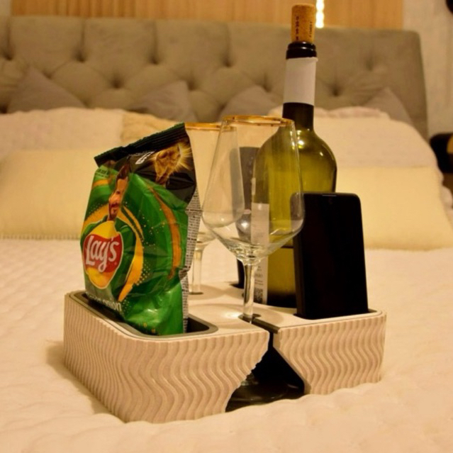 Kit Noite do Namorados Casal | Bandeja Romântica para Cama e Sofá | Presente Criativo Dia dos Namorados