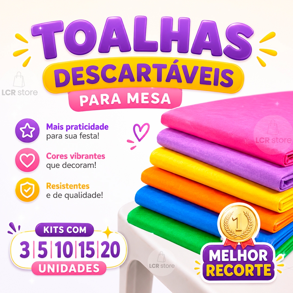 Toalha de Mesa Cobre Mancha TNT Quadrada 70x70cm Varias Cores TNT Festa Aniversário