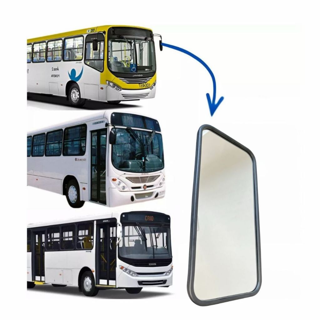 Par 2 Retrovisor Universal Grande Caminhão Ônibus Ford Mb Gm