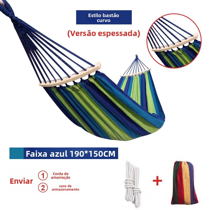 190 x 150 cm Novo modelo em estoque: rede dupla de lona reforçada para uso externo,