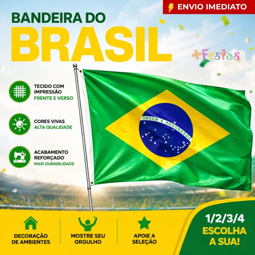 1/2/3/4  Bandeira do Brasil Grande Tecido 60x90 Copa do Mundo Seleção Brasileira Decoração Copa