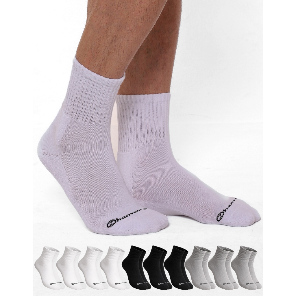 Imagem Kit Meias 10 Pares Zhamaro Premium Cano Médio Alto Meia Atoalhada Unissex Confortável Grossa
